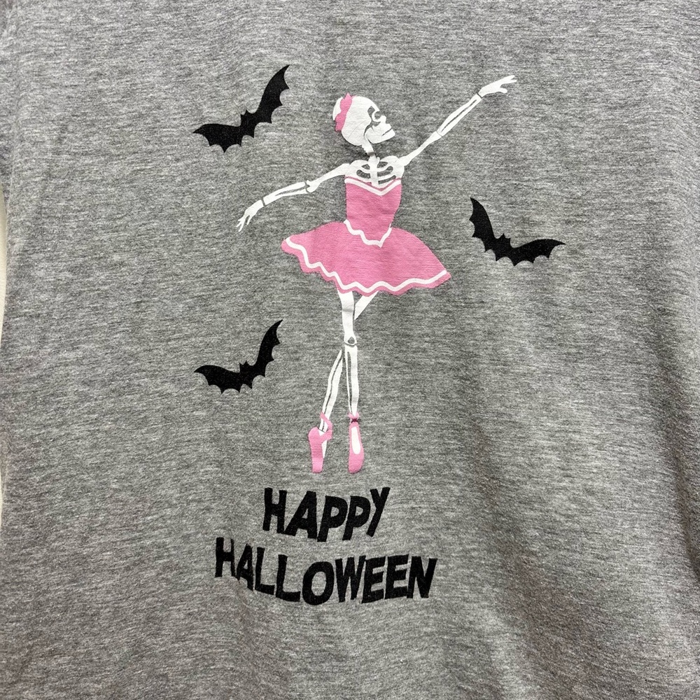 Halloween Ballerina Dance Teacher Graphic V-Neck Tee Shirt Top XS - Picture 3 of 5